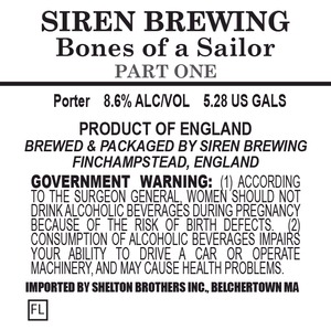 Siren Brewing Bones Of A Sailor March 2014