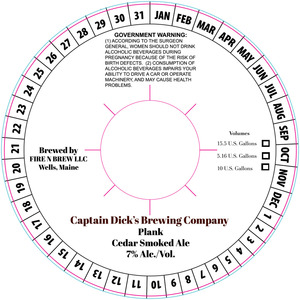Captain Dick's Brewing Company Plank
