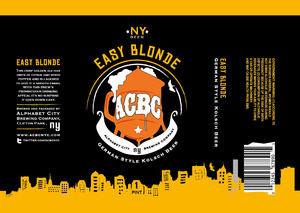 Alphabet City Brewing Company Easy Blonde March 2014