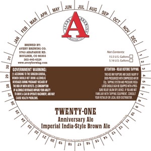 Avery Brewing Company Twenty-one Anniversary March 2014