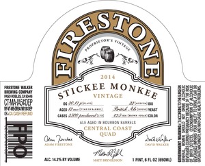 Firestone Walker Brewing Company Stickee Monkee March 2014