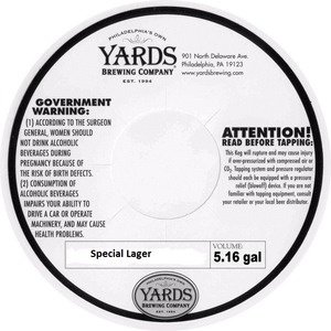 Yards Brewing Company Special Lager