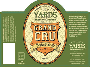 Yards Brewing Company Grand Cru