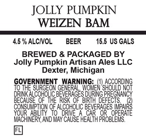 Jolly Pumpkin Artisan Ales Weizen Bam March 2014