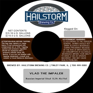 Hailstorm Brewing Co. Vlad The Impaler Russian Imperial Stout March 2014