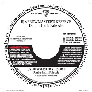 Bj's Brewmaster's Reserve Double India Pale Ale March 2014