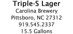 Carolina Brewery Triple-s March 2014