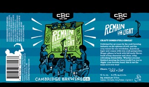 Cambridge Brewing Company Remain In Light March 2014