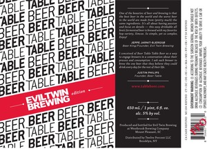 Evil Twin Brewing Table Beer April 2014