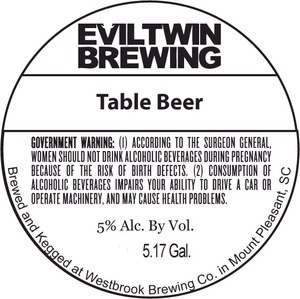 Evil Twin Brewing Table Beer April 2014