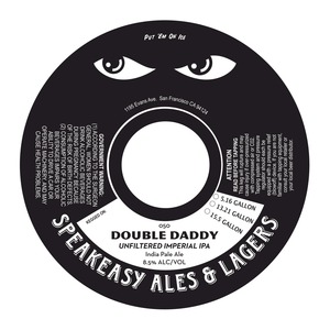 Double Daddy Unfiltered Imperial IPA April 2014
