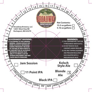 Broadway Brewery Blonde Ale