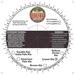 Broadway Brewery Cream Ale