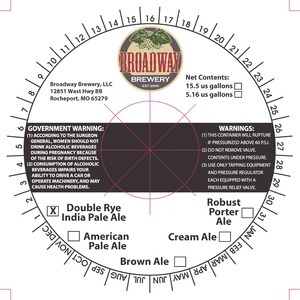 Broadway Brewery Double Rye India Pale Ale