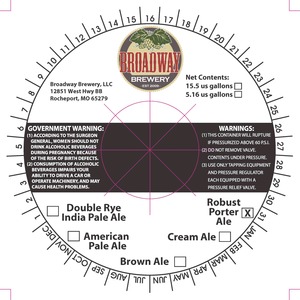 Broadway Brewery Robust Porter Ale