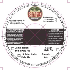 Broadway Brewery 11 Point India Pale Ale