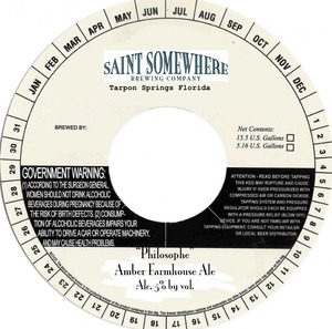 Saintsomewhere Brewing Company Philosophe April 2014