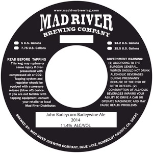 Mad River Brewing Company John Barleycorn April 2014