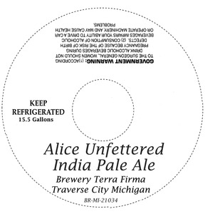Alice Unfettered India Pale Ale April 2014
