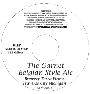 The Garnet Belgian Style Ale April 2014