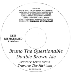 Bruno The Questionable Double Brown Ale April 2014