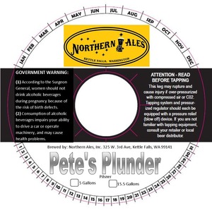 Northern Ales, Inc. Pete's Plunder April 2014