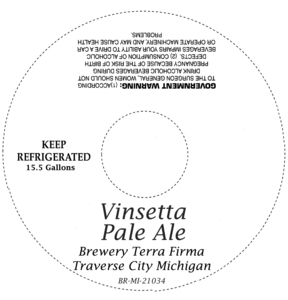 Vinsetta Pale Ale April 2014