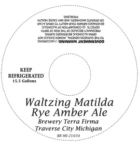 Waltzing Matilda Rye Amber Ale April 2014