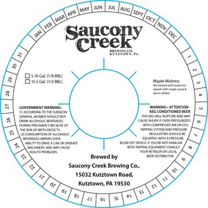 Saucony Creek Brewing Company Maple Mistress