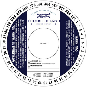 Thimble Island Brewing Company Coffee Stout May 2014