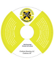 Chatham Brewing, LLC. Spring Wit April 2014