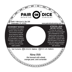 Pair O' Dice Brewing Company Nina Wit