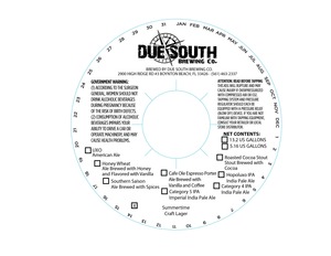 Due South Brewing Co. Summertime Craft Lager April 2014