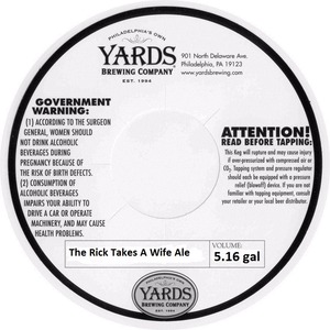 Yards Brewing Company The Rick Takes A Wife Ale April 2014