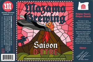 Mazama Brewing Saison D'etre