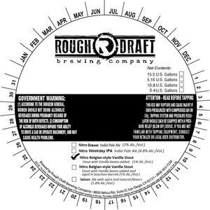 Rough Draft Brewing Company Nitro Belgian-style Vanilla Stout April 2014