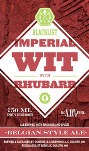 Blacklist Imperial Wit W/ Rhubarb