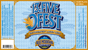 Blue Mountain Brewery 13.5 Ofest