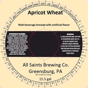 All Saints Brewing Co., Inc. Apricot Wheat