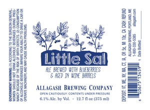 Allagash Brewing Company Little Sal April 2014