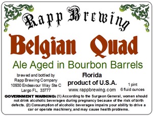 Rapp Brewing Belgian Quad April 2014