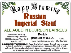 Rapp Brewing Russian Imperial Stout