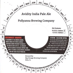 Pollyanna Brewing Company Avidity India Pale Ale April 2014