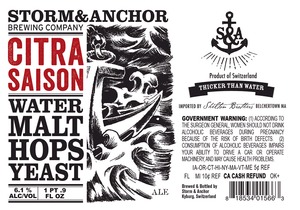 Storm & Anchor Citra Saison April 2014