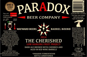 Paradox Beer Company Inc The Cherished