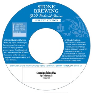 Stone Brewing World Bistro Sesquipedalian IPA