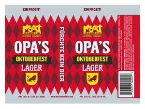 Moat Mountain Brewing Co. Opa's Oktoberfest Lager May 2014
