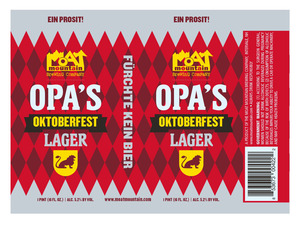 Moat Mountain Brewing Co. Opa's Oktoberfest Lager