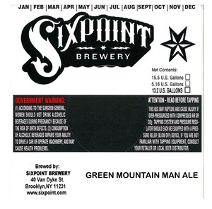 Green Mountain Man Ale May 2014