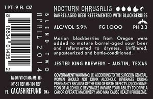 Jester King Brewery Nocturn Chrysalis